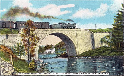 Cheshire Railroad Bridge Keene NH postcard